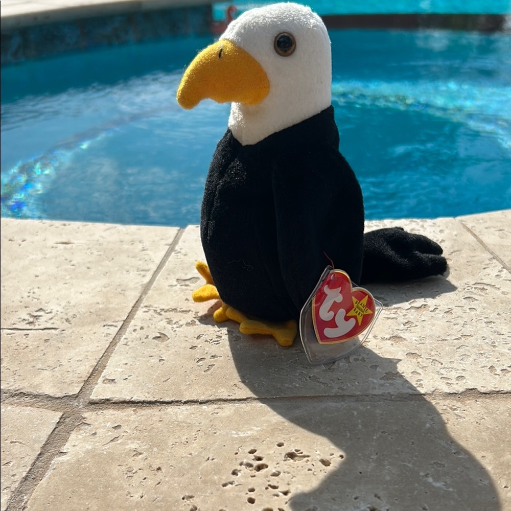 Ty Black and White Eagle Plush